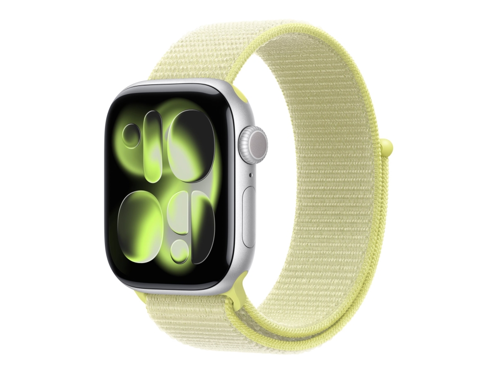 Apple - Løkke For Smart Watch - 42Mm - 130 - 200 Mm - Neongul - For Watch Hermès Series 7, Hermès Series 9, Se 3, Series 10, Series 11, Series 8, Ser