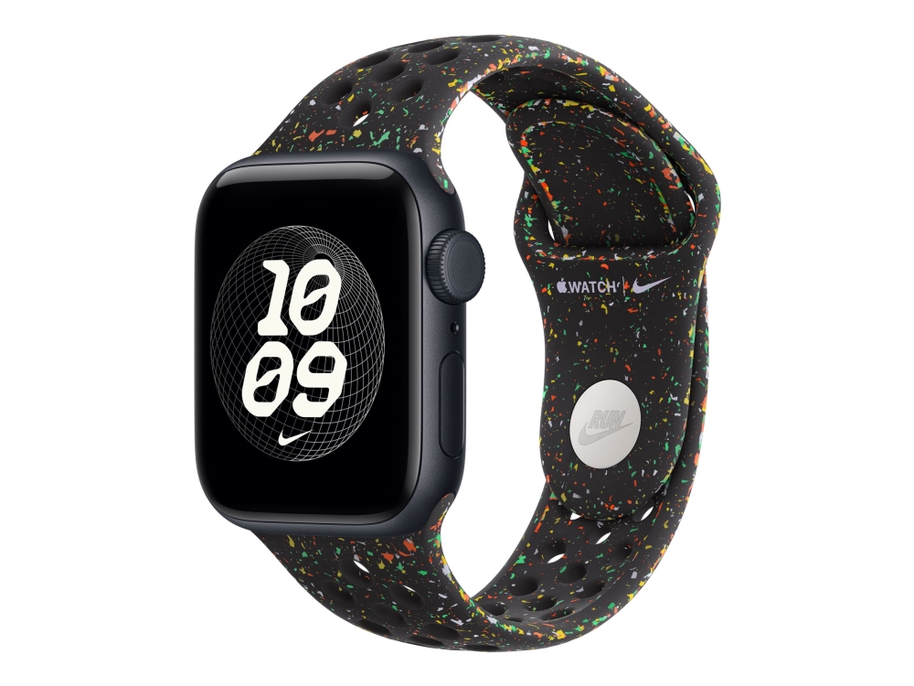Apple Nike - Rem For Smart Watch - 40Mm - M/L Størrelse - Midnat Sort - For Watch Hermès Series 7, Hermès Series 9, Se 3, Series 10, Series 11, Serie