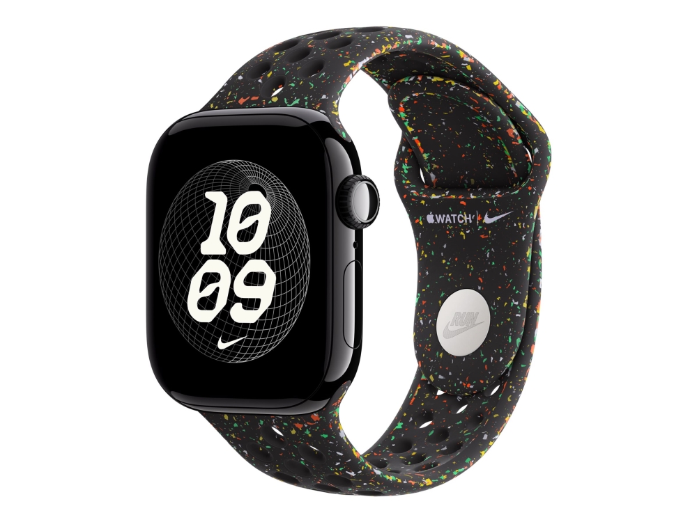 Apple Nike - Rem For Smart Watch - 42Mm - S/M Størrelse - Midnat Sort - For Watch Hermès Series 7, Hermès Series 9, Se 3, Series 10, Series 11, Serie