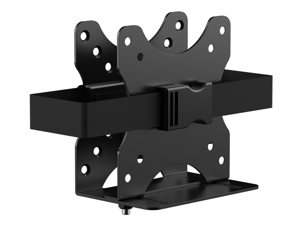 Vision - Monteringssæt (Universal Montering) - For Mini Pc - Stål - Sort - Under Skrivebordet, Pælmontering, Bag Displayet