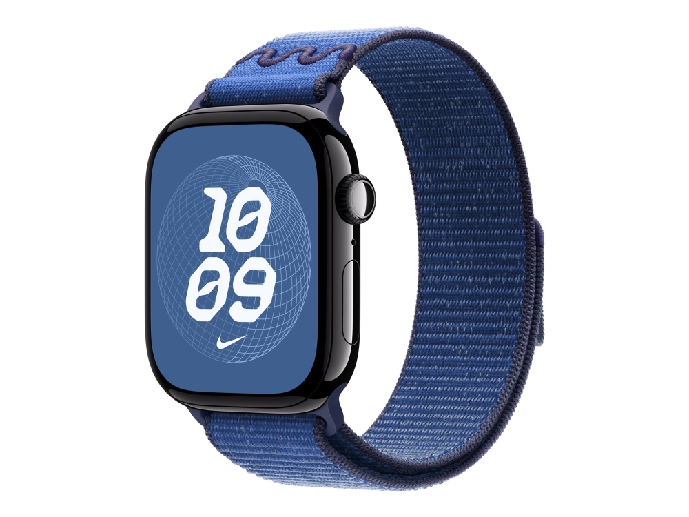 Apple Nike - Løkke For Smart Watch - 46Mm - 145 - 220 Mm - Blå Bånd - For Watch Hermès Series 9, Se 3, Series 10, Series 11, Series 8, Series 9, Ultr
