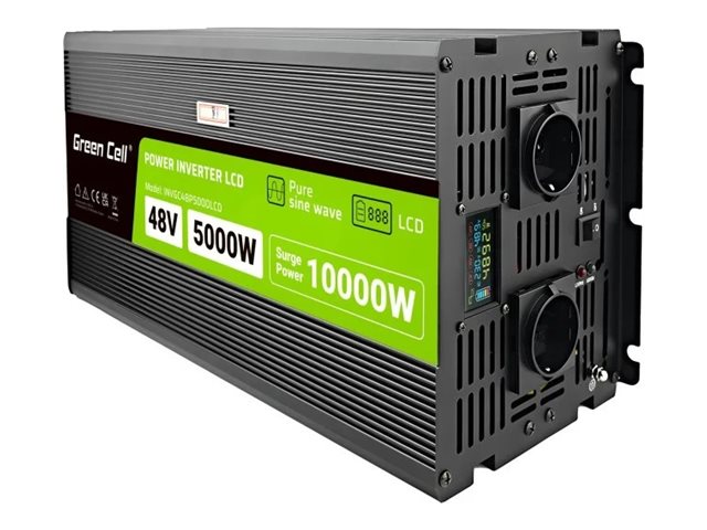 Green Cell - DC-AC-omriktare - DC 48 V - 5000 Watt - utgångskontakter: 2 - svart | Datortillbehör - Laddare & Batterier - Övriga nätaggregat | GameStuff