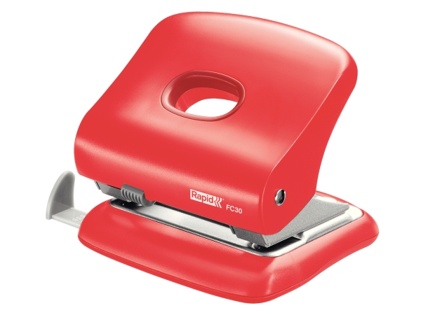 Rapid Hålslag FC30 2 hål 30 ark, 30 ark, Röd, Plast, 8 cm, 5,5 mm, 110 mm | Kontorsmaterial - Hålslagare - 2 Hålslagare | GameStuff