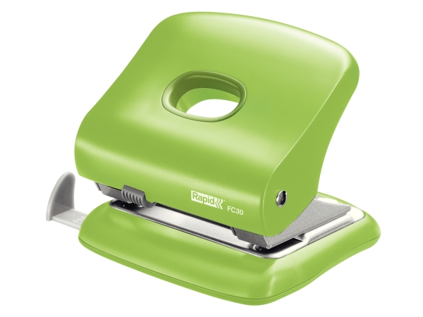 Rapid Hålslag FC30 2 hål 30 ark, 30 ark, Grön, Plast, 8 cm, 5,5 mm, A6 | Kontorsmaterial - Hålslagare - 2 Hålslagare | GameStuff