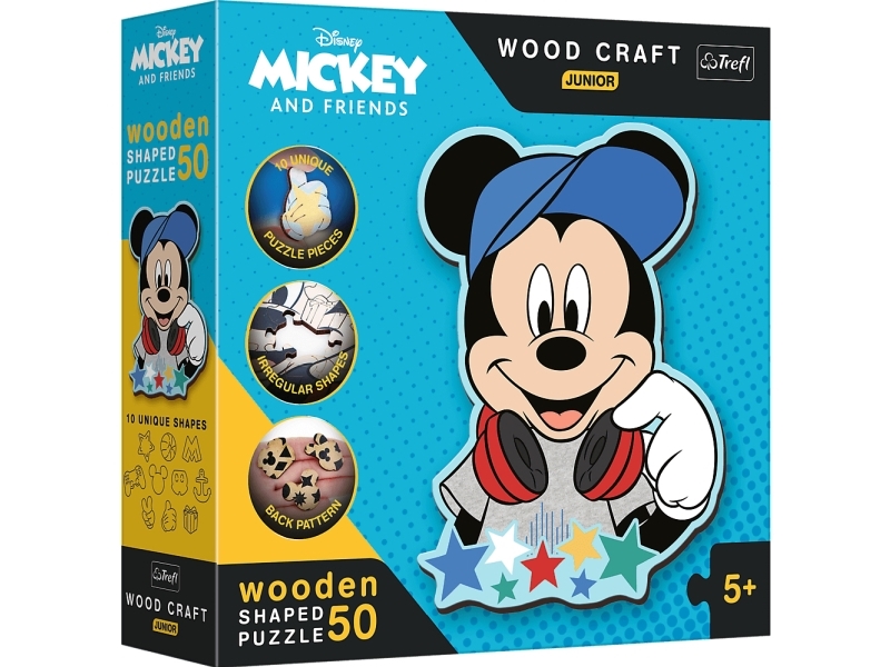 Trefl Disney Medinė Dėlionė "Peliukas Mikis", 50 Det.