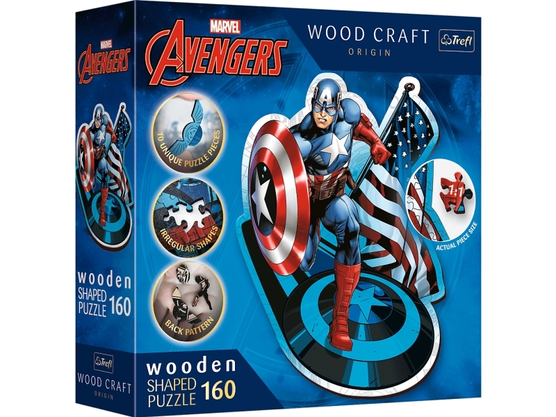Trefl Holzpuzzle 160 Furchtloser Kapitän Amerika