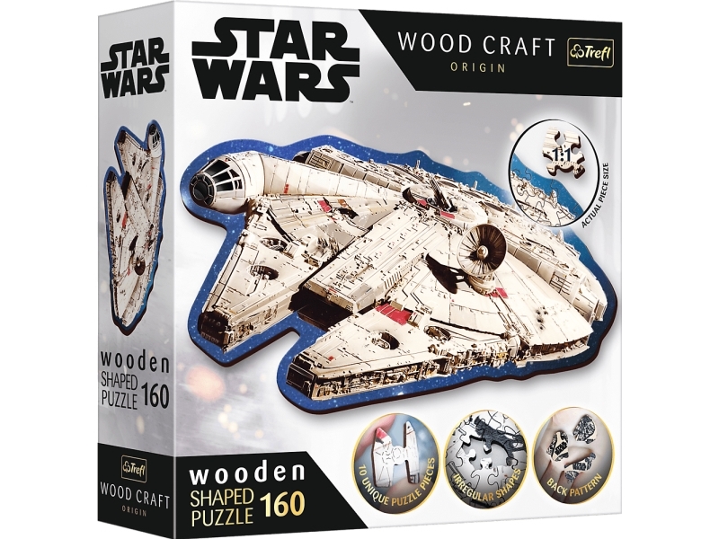 Trefl Holzpuzzle 160 Elemente Star Wars Millennium Falcon