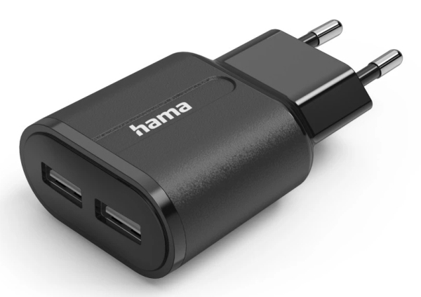 Hama Oplader, 2X Usb-A, 12 W, Sort (00201971)