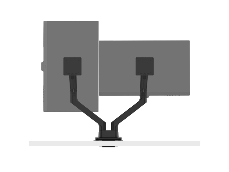 BENQ BDH01 DOBBELT ERGO-ARM ? 2 X GASFJEDERARM 17?45, 2?20 KG, VAND 75/100 SORT