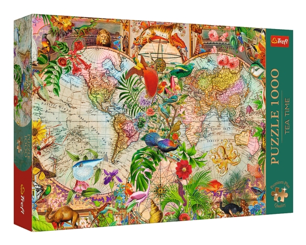 Puzzle 1000 Premplus Teatime Antike Karte...12077