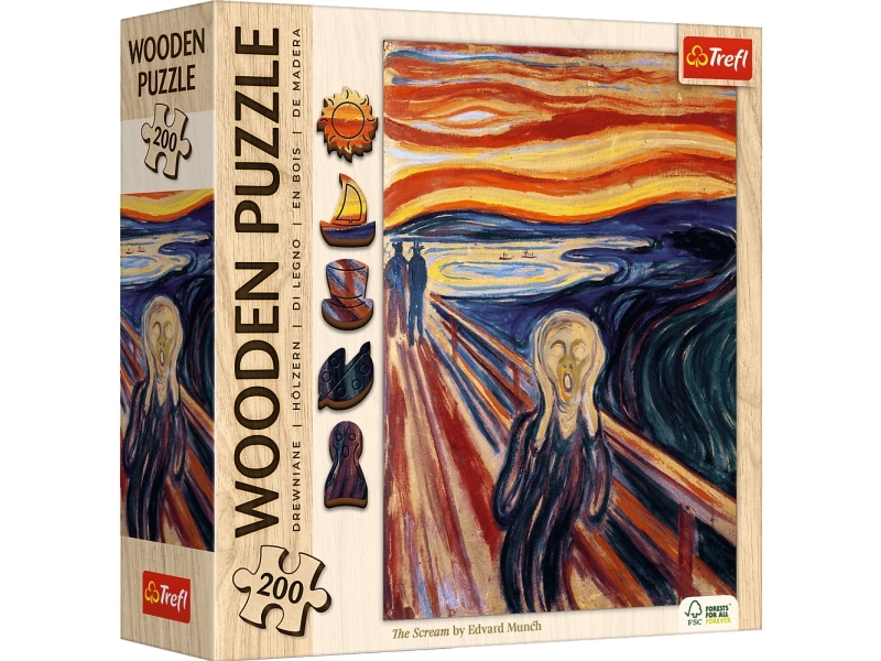 Trefl Schrei-Puzzle Aus Holz, Edvard Munch 200 Elemente (20252)