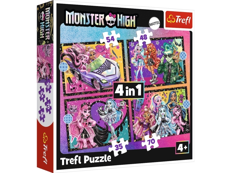 Trefl Puzzle 4In1 Elektrisierender Tag Monster High 34655