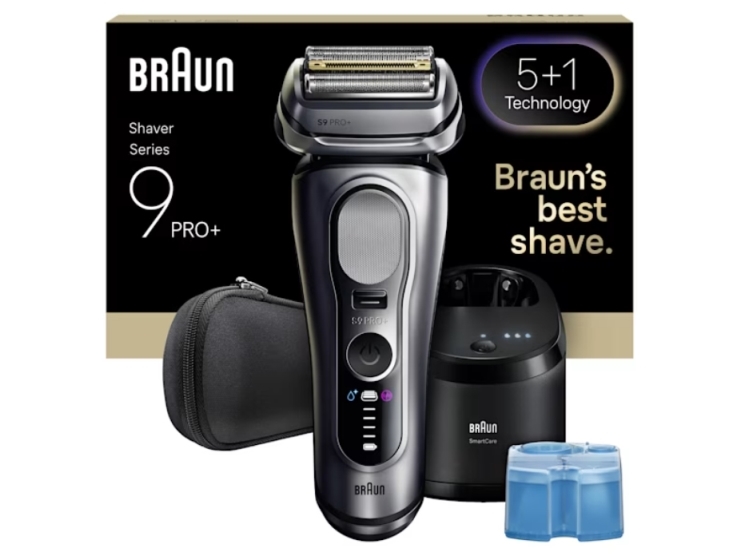 Braun Series 9 Pro+ 9667Cc, Folie Shaver, Sølv, Rustfrit Stål, Knapper, Led, Vekselstrøm/Batteri