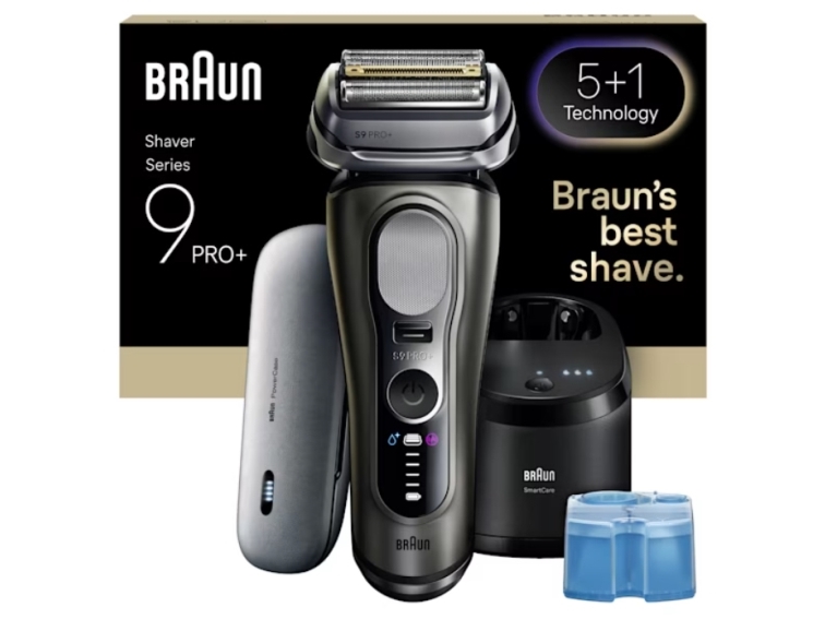 Braun Series 9 Pro+ 9675Cc, Folie Shaver, Grå, Sølv, Rustfrit Stål, Knapper, Led, Vekselstrøm/Batteri