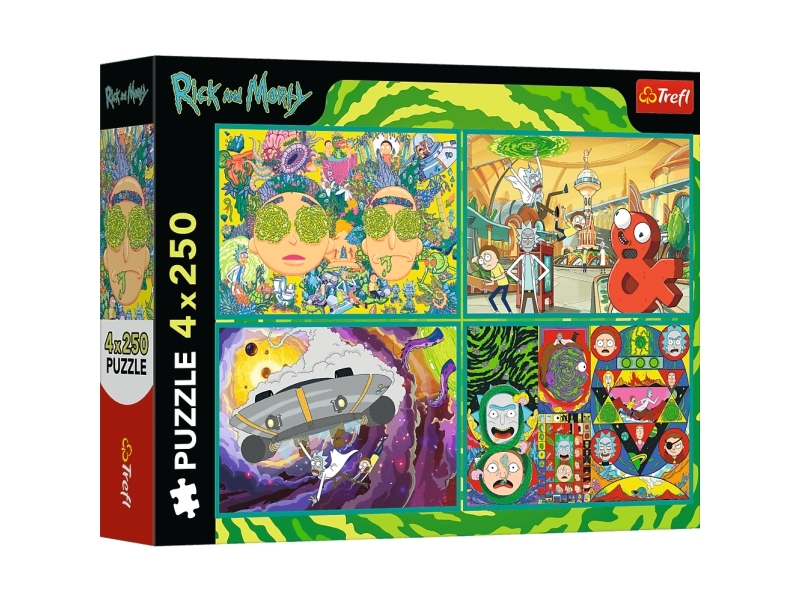 Trefl Puzzle Verdrehte Welt Von Rick Und Morty 4X250 Elemente