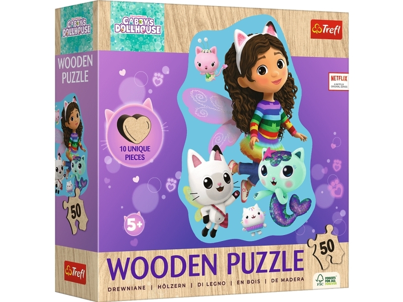 Trefl Holzpuzzle 50 Elemente Fröhliche Gabby Gabi