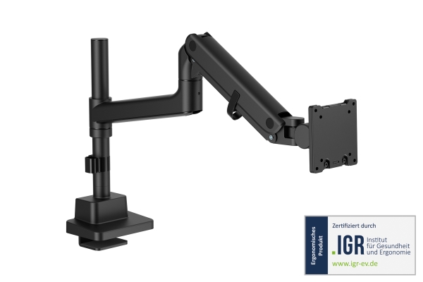 Digitus Single Monitor Mount, 57", 27 Kg, Clamp, 27 Kg, 144.8 Cm (57"), 100 X 100 Mm, Height Adjustment, Black