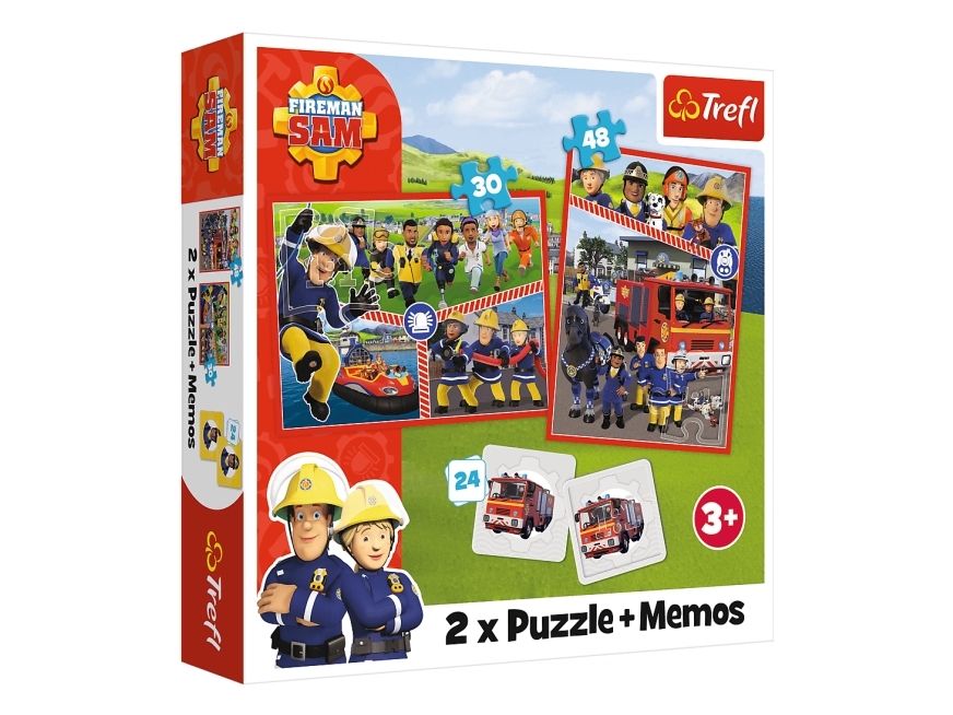Trefl Puzzle 2In1 + Memos Feuerwehrteam 93334 Trefl