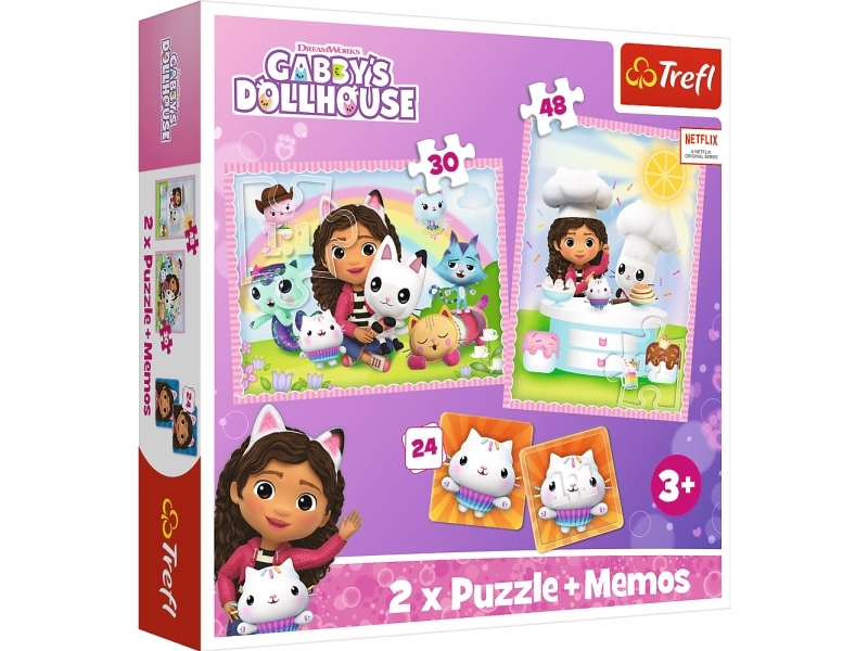 Trefl Puzzle 2In1 Memos Gabi Mit Ihrer Katzenartigen Freundin Gabbys Dollhouse
