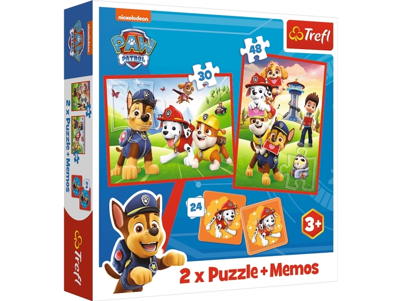 Trefl Puzzle 2In1 + Paw Patrol Memo Paw Team In Aktion 93337 Trefl