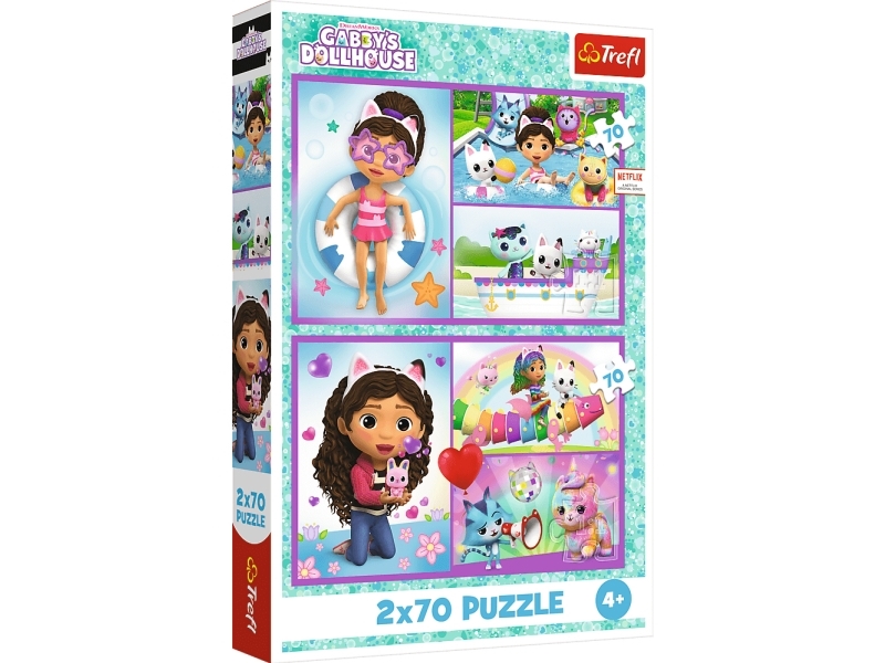 Trefl Puzzle Gabi's Cat House - Spiel Mit Gabby 2X70 Elemente (34438)
