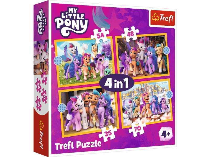 Trefl Puzzle 4W1 Poznaj Kucyki Pony Trefl