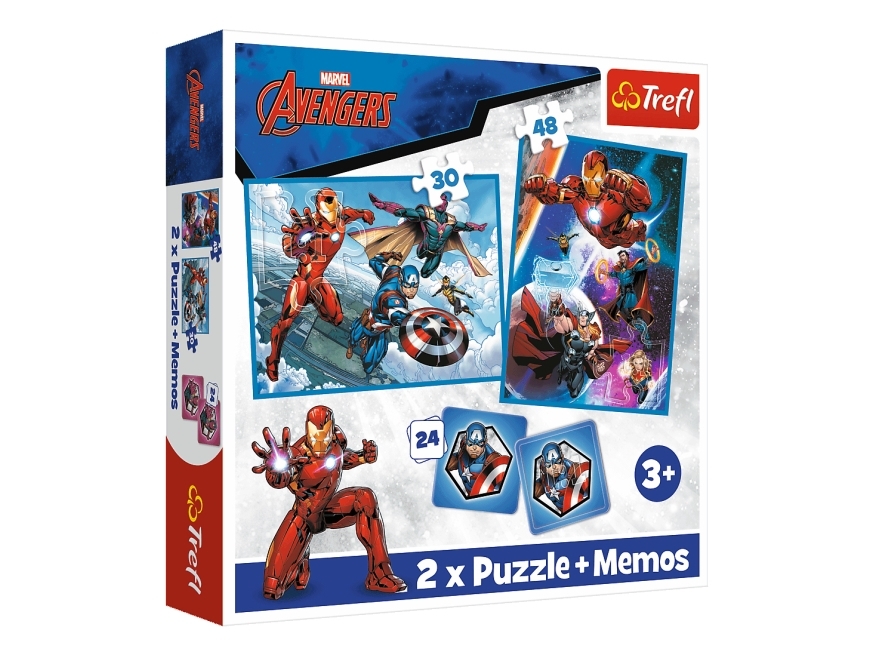 Trefl Puzzle 2In1 + Memos Avengers-Helden In Aktion 93333 Trefl