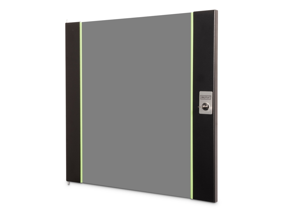 Digitus Dn-19 Door-12-U-Sw, Dør, Glas, Metal, Sort, 1 Stk, 3,75 Kg