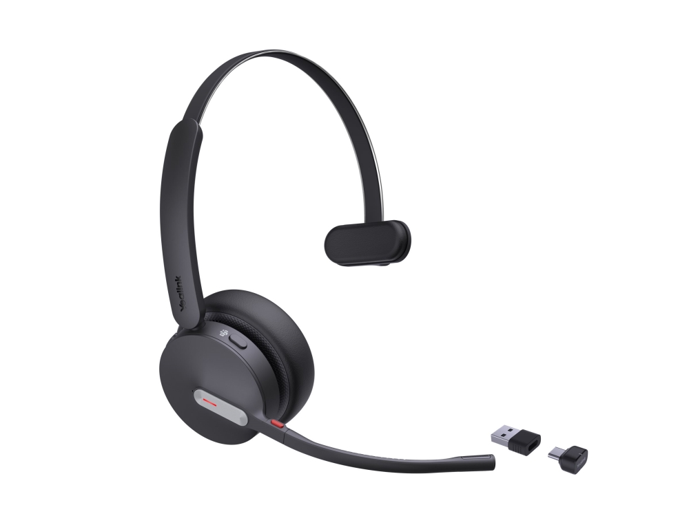 Yealink Bh70 Mono - Headset - På Øret - Bluetooth - Trådløs - Usb-C Via Bluetooth Adapter - Sort - Certified For Microsoft Teams