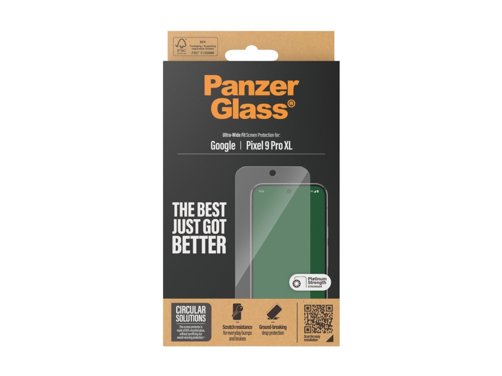 Panzerglass - Skærmbeskytter For Mobiltelefon - Ultrabred Pasform - Glas - For Google Pixel 9 Pro Xl