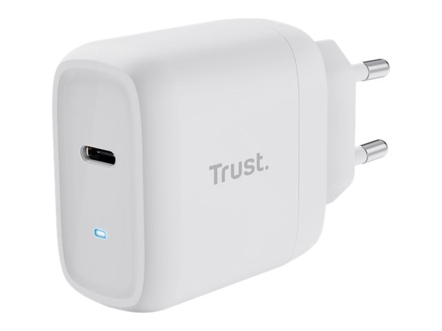 Trust Maxo - Usb-C Strømadapter - Compact - Ac 100-240 V - 45 Watt - Europa - Hvid