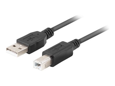 Kabel Usb-A(M)-&Gtusb-B(M) 2.0 3M Sort Ferritboks Lanberg