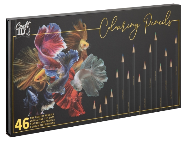 Färgpennor i en fin ask med 46 olika färger | JULEGAVEN  Kontor & Böcker | GameStuff