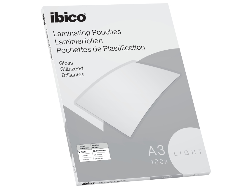 Ibico Basics Light A3 lamineringsremsor kristallklara - (100 st.) | Kontorsmaskiner - Kontorsmaskiner - Laminering - Lamineringsficka | GameStuff