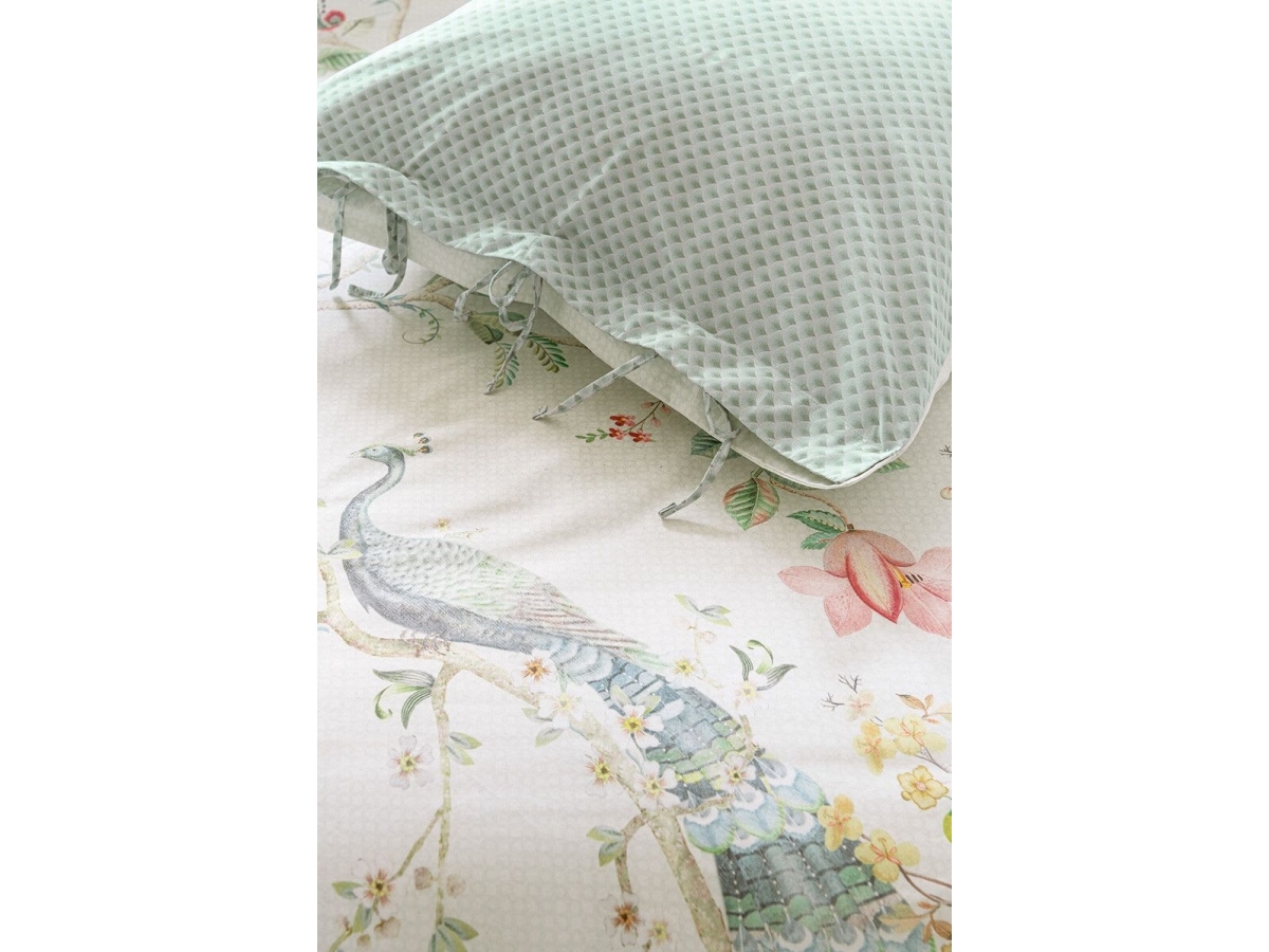 Pip studio sengetøj - 140x200 cm - Okinawa white - Blomstret sengetøj - Dobbeltsidet sengesæt - 100% bomuld