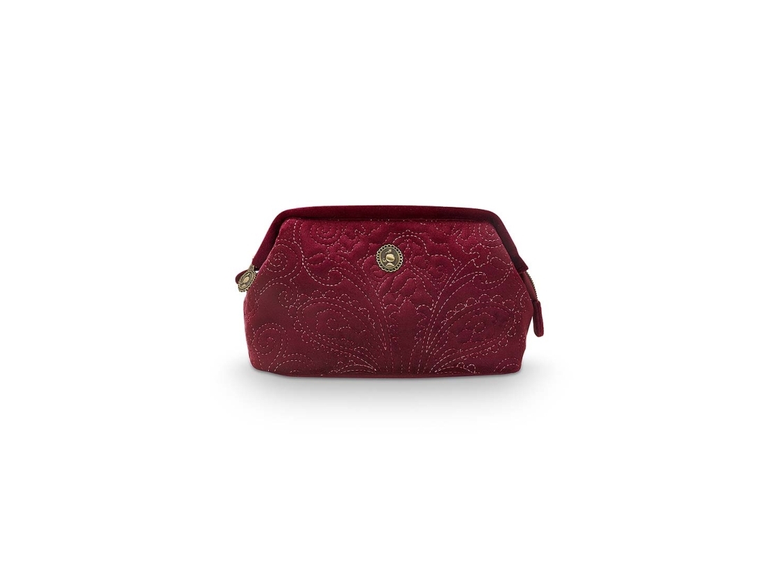 Pip Studio Small Velvet Quiltey Days Red 19X12x8.5Cm