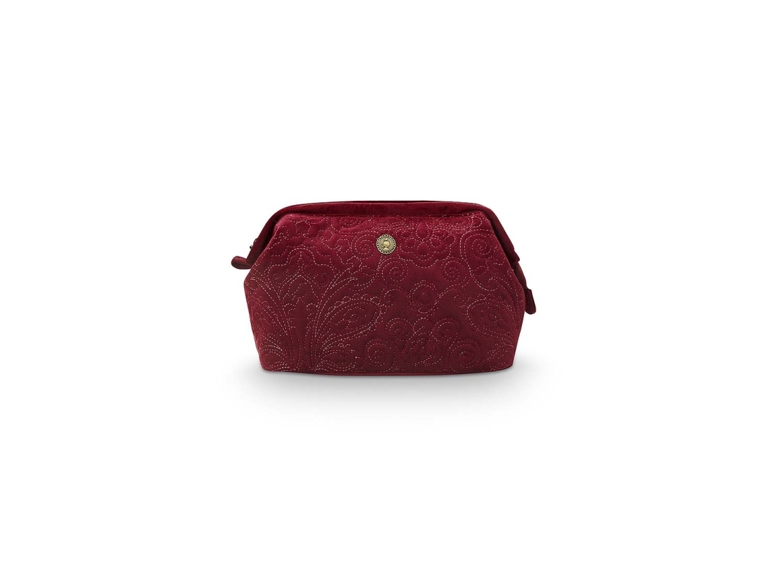Pip Studio Large Velvet Quiltey Days Red 26X18x12cm