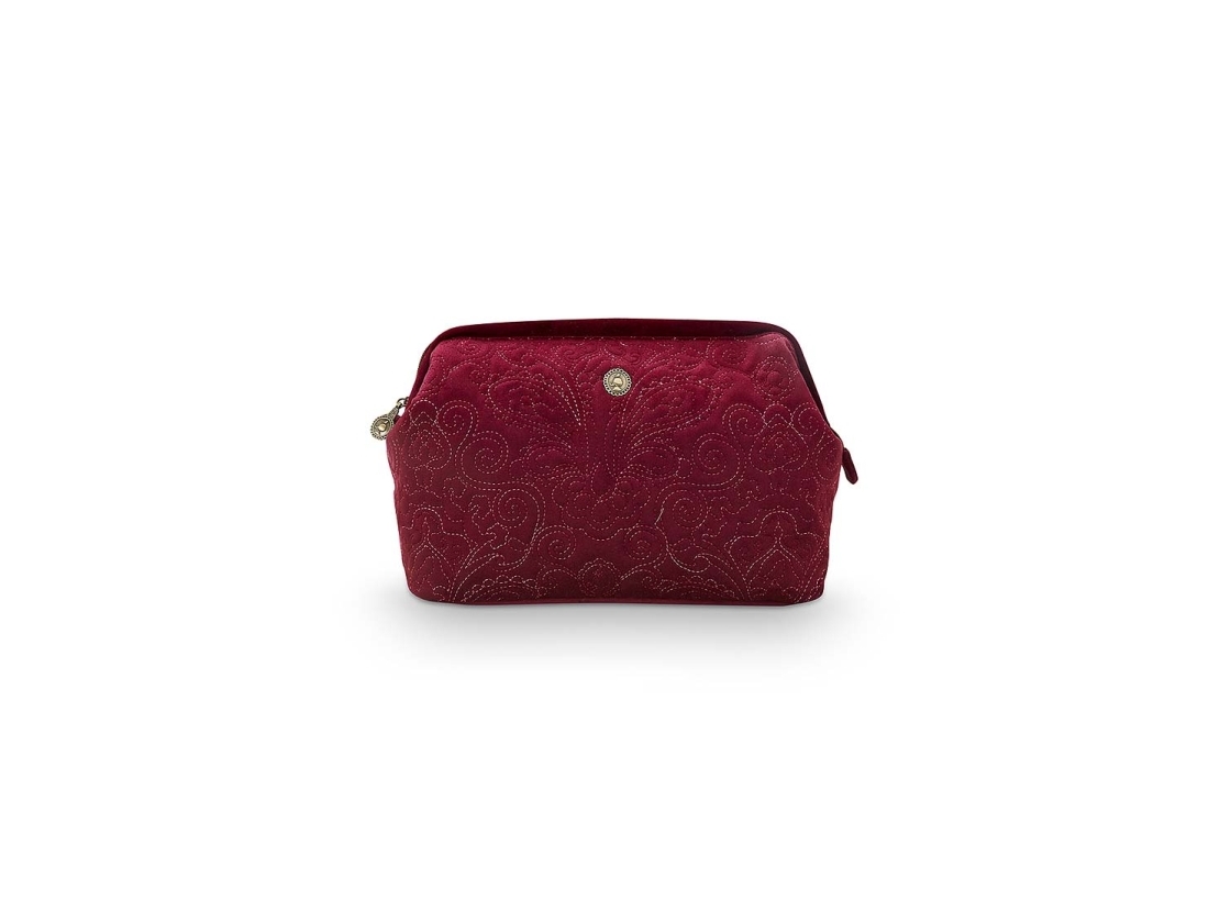 Pip Studio Extra Large Velvet Quiltey Days Red 30X20.7X13.8Cm