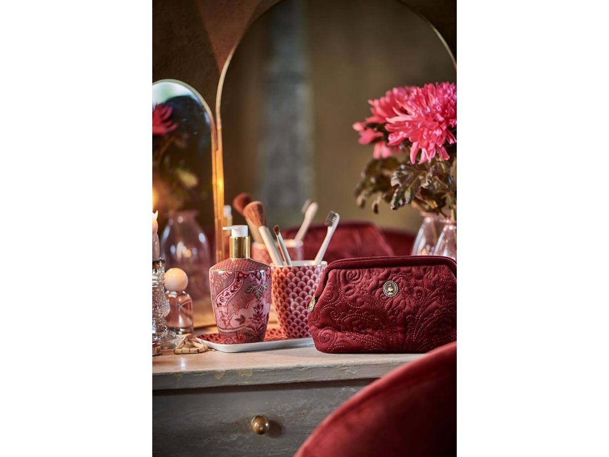 Pip Studio Extra Large Velvet Quiltey Days Red 30X20.7X13.8Cm