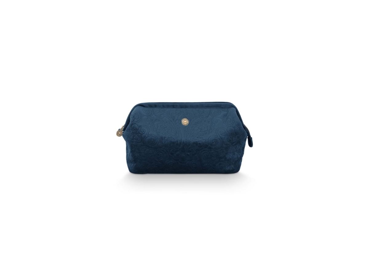 PIP Studio Extra Large Velvet Quiltey Days Blue 30x20.7x13.8cm | Smink - Sminktillbehör - Sminkväskor | GameStuff