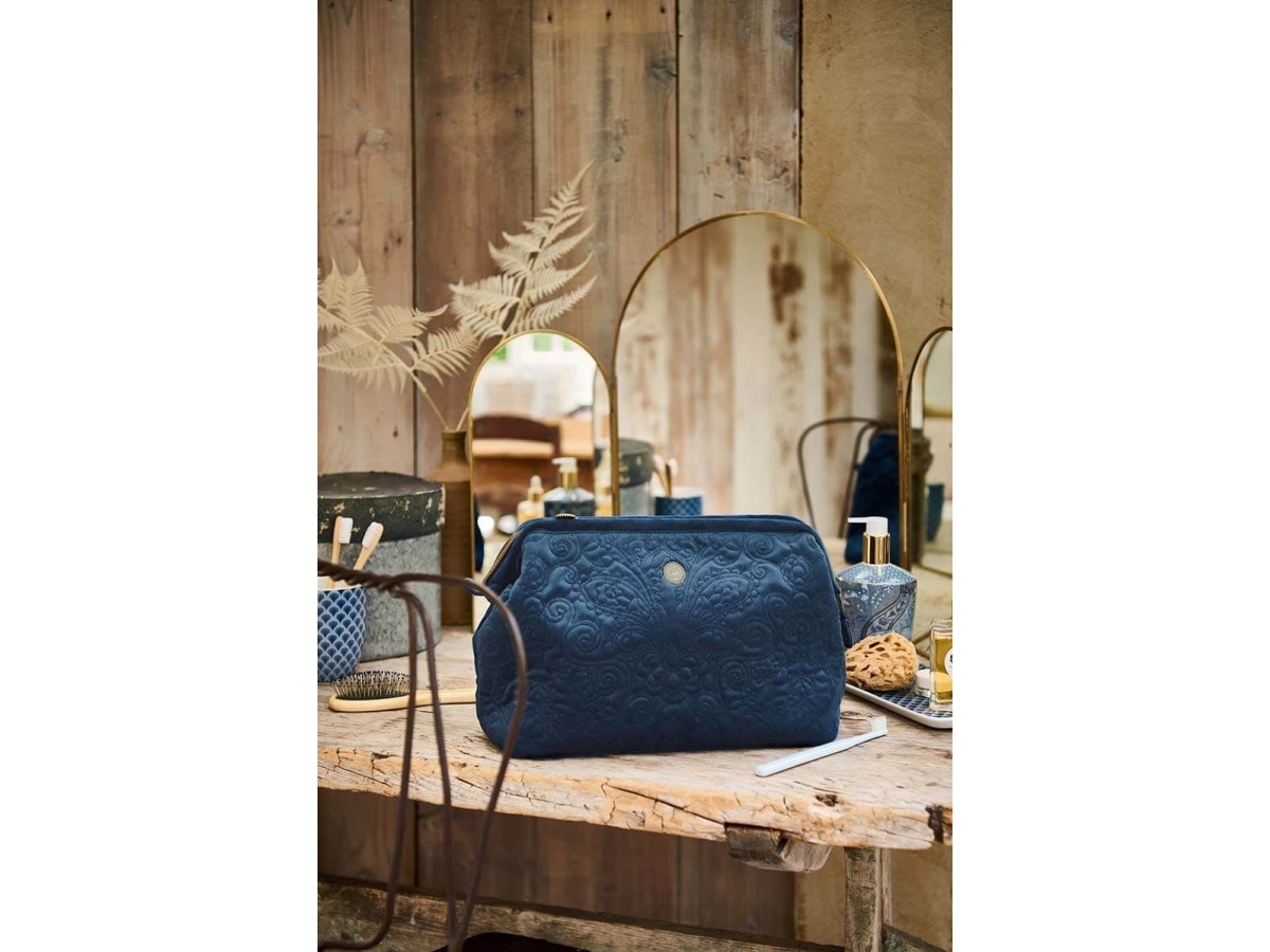 PIP Studio Extra Large Velvet Quiltey Days Blue 30x20.7x13.8cm