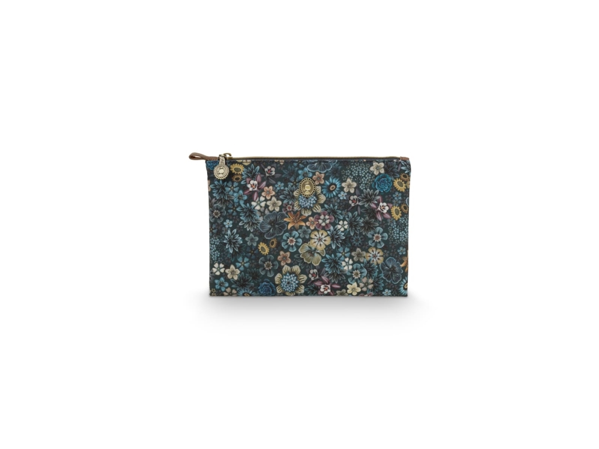 PIP Studio Charly Cosmetic Flat Pouch Medium Tutti i Fiori Blue 24x15.5x1cm | Utomhus - Väskor & Resväskor - Toalettpåsar | GameStuff