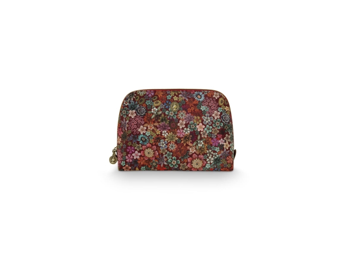 Pip Studio Coby Cosmetic Bag Triangle Medium Tutti I Fiori Pink 24/17X16.5X8cm