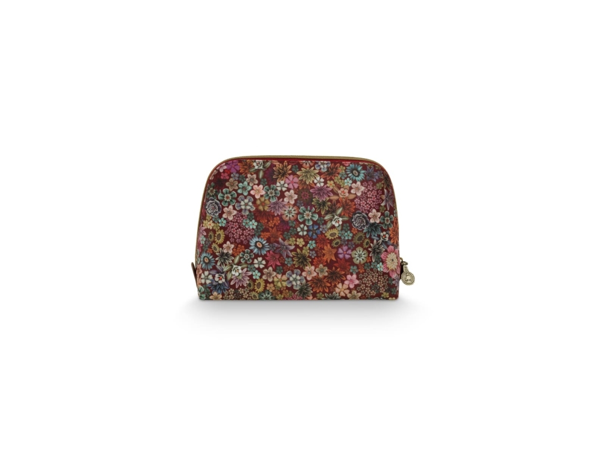 PIP Studio Coby Cosmetic Bag Triangle Medium Tutti i Fiori Pink 24/17x16.5x8cm
