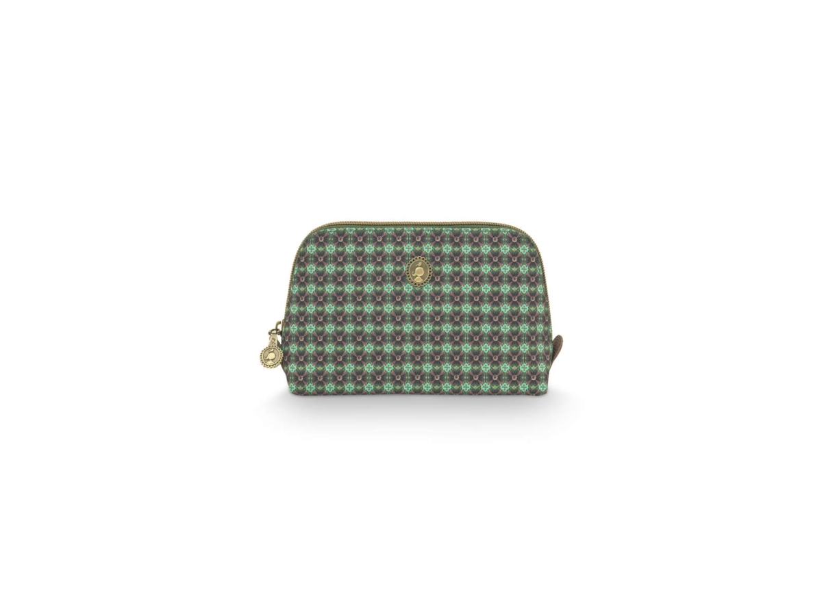 PIP Studio Coby Cosmetic Bag Triangle Small Clover Green 19/15x12x6cm | Hälsa - Tillbehör - Toalettväskor | GameStuff