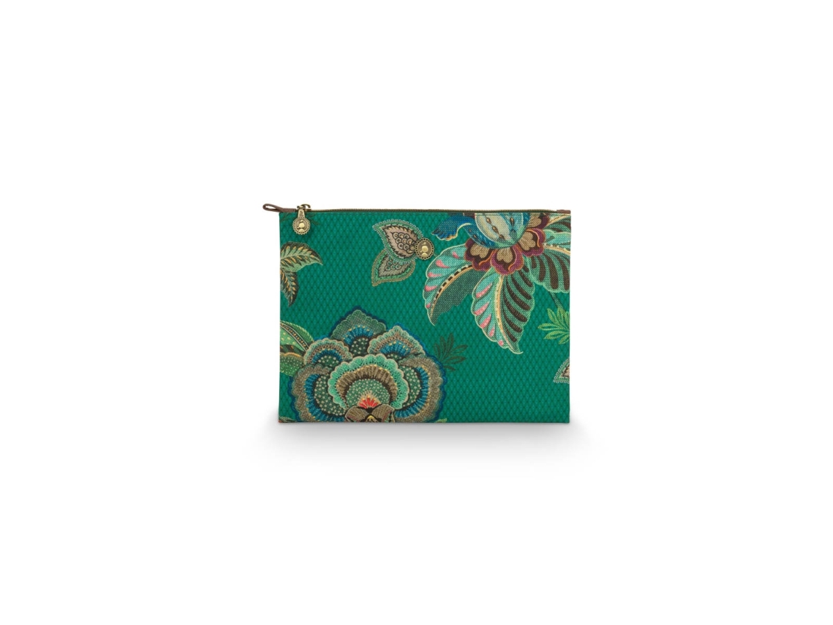 PIP Studio Charly Cosmetic Flat Pouch Large Cece Fiore Green 30x22x1cm
