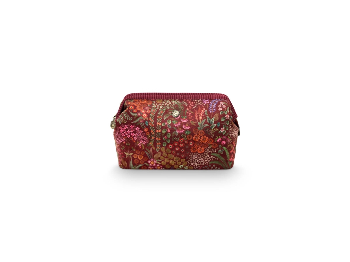 PIP Studio Cooper Cosmetic Purse Extra Large Querida Velvet Red 30x13.8x20.7cm | Smink - Sminktillbehör - Sminkväskor | GameStuff