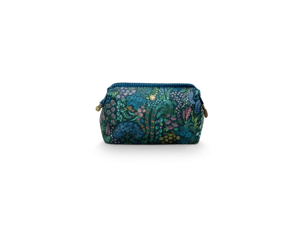 Pip Studio Cooper Cosmetic Purse Extra Large Querida Dark Velvet Dark Blue 30X13.8X20.7Cm