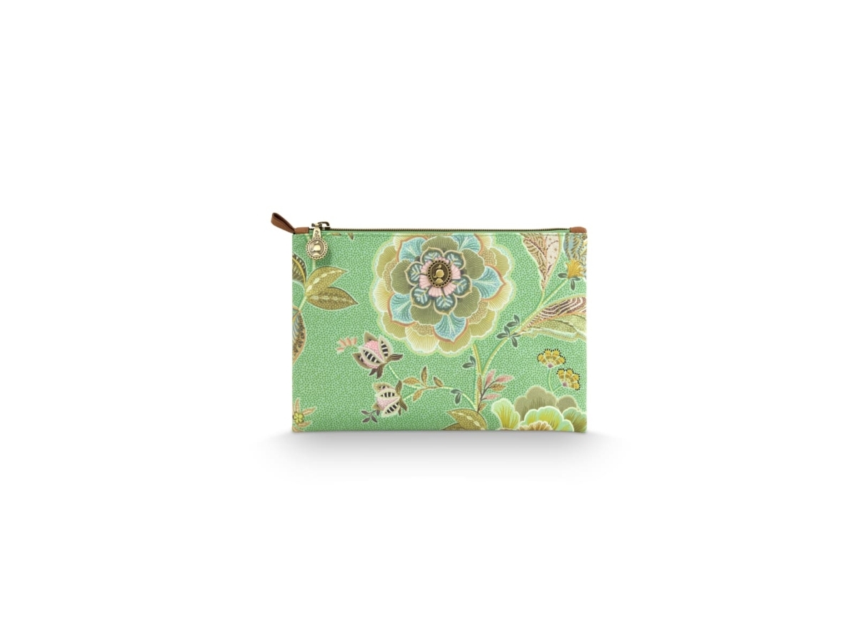 PIP Studio Charly Cosmetic Flat Pouch Medium Matata Green 24x1x15.5cm | Utomhus - Väskor & Resväskor - Toalettpåsar | GameStuff