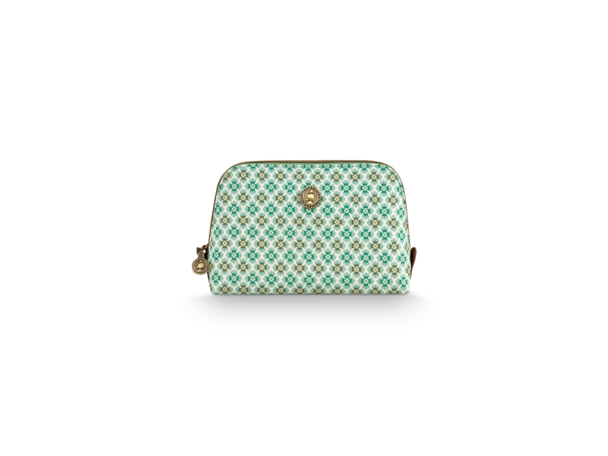 PIP Studio Coby Cosmetic Bag Triangle Small Mojo Green 19/15x6x12cm | Smink - Sminktillbehör - Sminkväskor | GameStuff